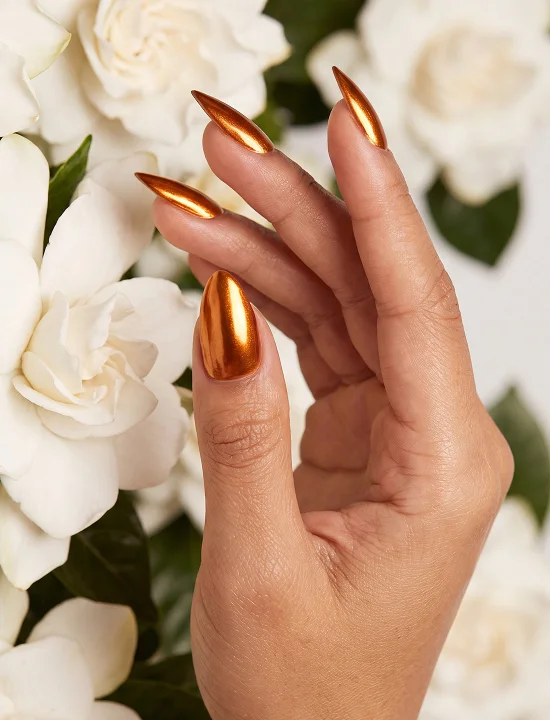 Chrome nail design by Marvelous Nails & Lashes